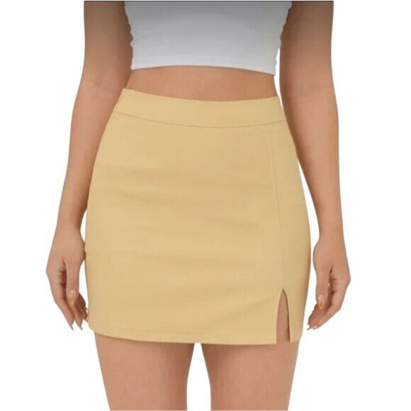 New HALARA Sahara Sun Tan High Waist Mini Pencil Skirt Size XL - Picture 1 of 8